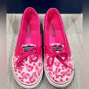 Sperry pink boat shoes